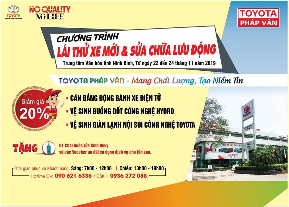 LÁI THỬ XE, BẢO DƯỠNG VÀ SỬA CHỮA LƯU ĐỘNG