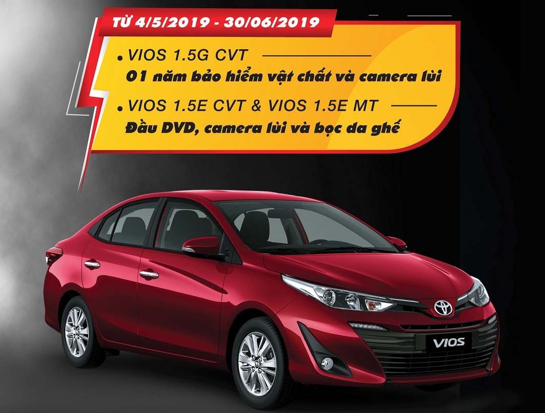 Khuyến mại mua xe vios trong tháng 5,6/2019